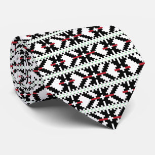 Corbata Arte folclórico masculino y blanco de la tribu let