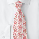 Corbata Arte folclórico rojo y blanco de Dala sueco<br><div class="desc">Un diseño tradicional sueco de Caballo de Dala en rojo y blanco. Arte original de Nic Squirrell.</div>
