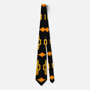 Corbata Arte fractal abstracto moderno negro amarillo nara