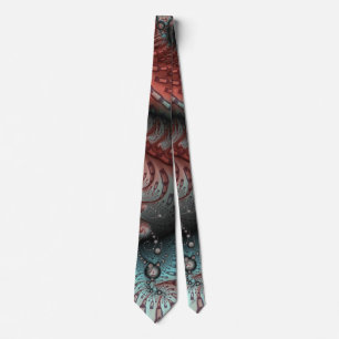 Corbata Arte fractal de fantasía vívida abstracta marrón a