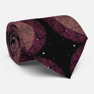 Corbata Arte fractal geométrico moderno abstracto negro pú
