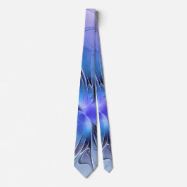 Corbata Arte fractal moderno abstracto lavanda azul