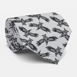 Corbata Arte Haida Cuervo Águila Nativo Noroeste Columbia