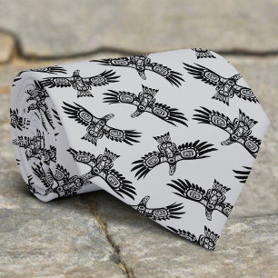 Corbata Arte Haida Cuervo Águila Nativo Noroeste Columbia