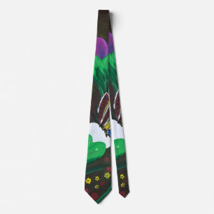 Corbata Arte hecho a mano - Flor de mariposa