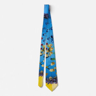 Corbata Arte hecho a mano: La rueda de la flor