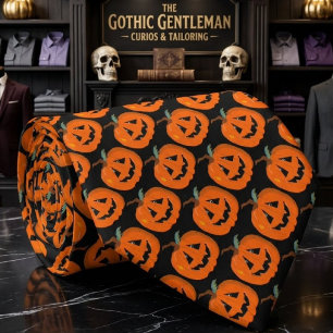 Corbata Arte Ilustrativo de Jack O Lantern Feliz Halloween