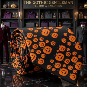 Corbata Arte Ilustrativo de Jack O Lantern Feliz Halloween