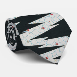 Corbata Arte Japonés Vintage Geométrico Floral