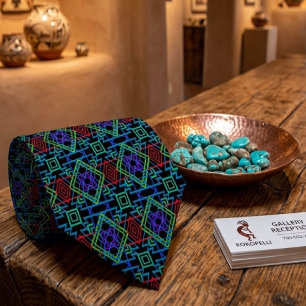Corbata Arte lineal de patrón simétrico de mosaico del sur
