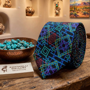 Corbata Arte lineal de patrón simétrico de mosaico del sur