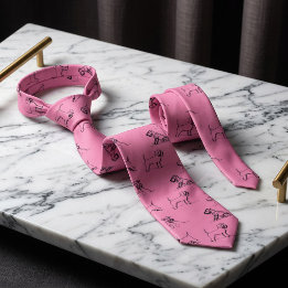 Corbata Arte lineal de Schnauzer rosa