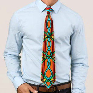 Corbata Arte lineal simétrico al estilo del suroeste retor