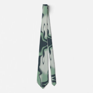 Corbata Arte líquido verde claro y oscuro en gris