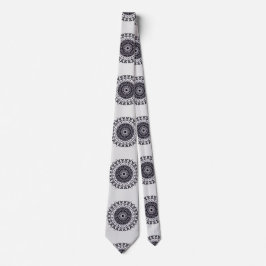 Corbata arte mandala blanco y negro