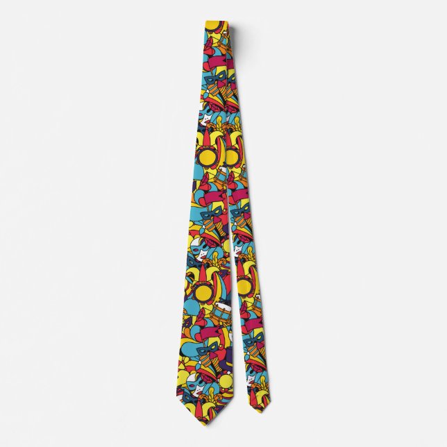 Corbata Arte Mardi Gras Patterado (Anverso)