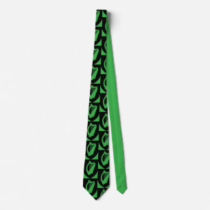 Corbata Arte minimalista en negro y blanco del escudo de a
