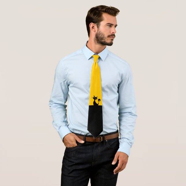Corbata Arte mínimo de gato negro (In situ)