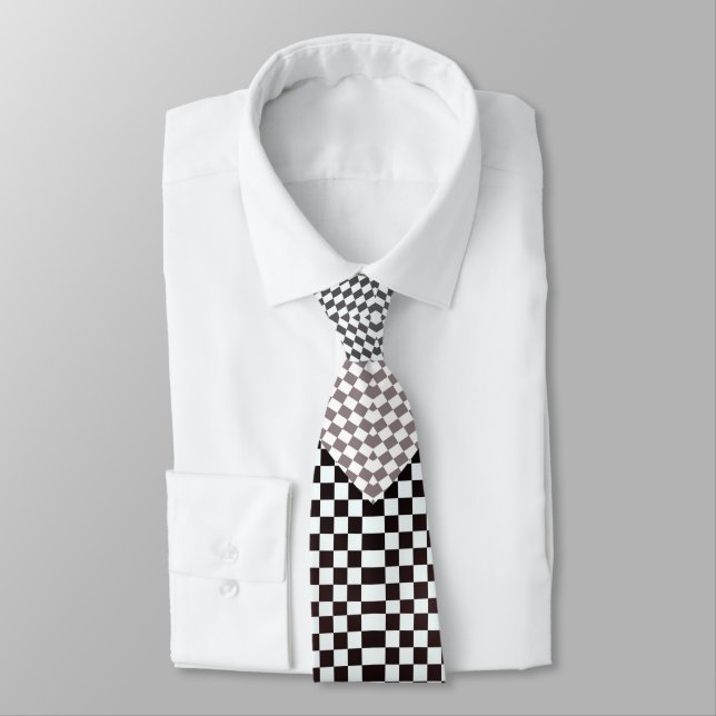Corbata Arte moderno a cuadros patrón geométrico de tabler (Atado)