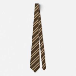 Corbata Arte moderno Diagonal Stripes Brown Beige