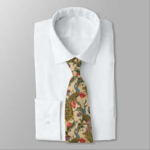 Corbata Arte Nouveau Antiguo 1890 Patrón del Pavo Real