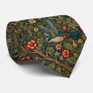 Corbata Arte nuevo bohemio chic de colibrí vintage