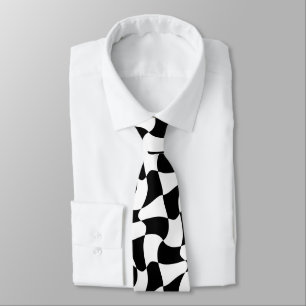 Corbata arte óptico en blanco y negro