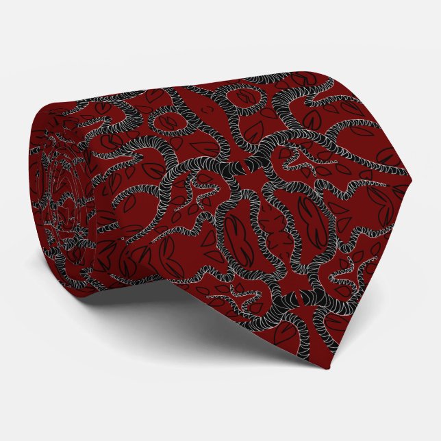 Corbata Arte Ornamentos Borgoña Tie (Enrollado)