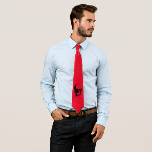 Corbata Arte Pop Calavera Rojo