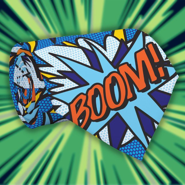 Corbata Arte Pop de Cómic BOOM Superhéroe (Comic Book Pop Art BOOM Superhero Tie)