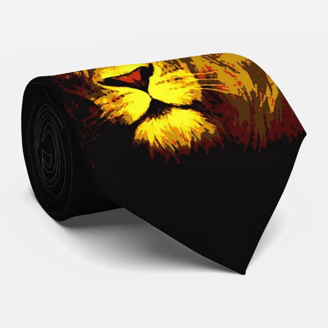 Corbata Arte pop de león moderno y elegante (Enrollado)