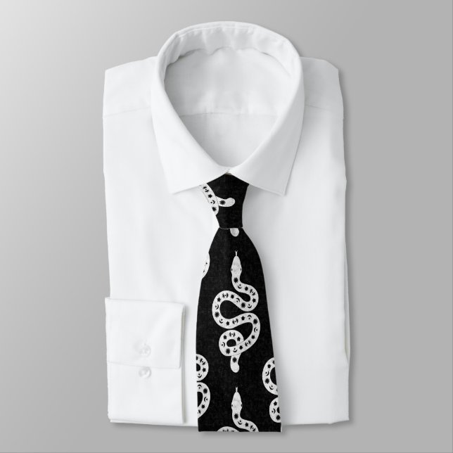 Corbata Arte popular texturizado grungy brujeril serpiente (Atado)