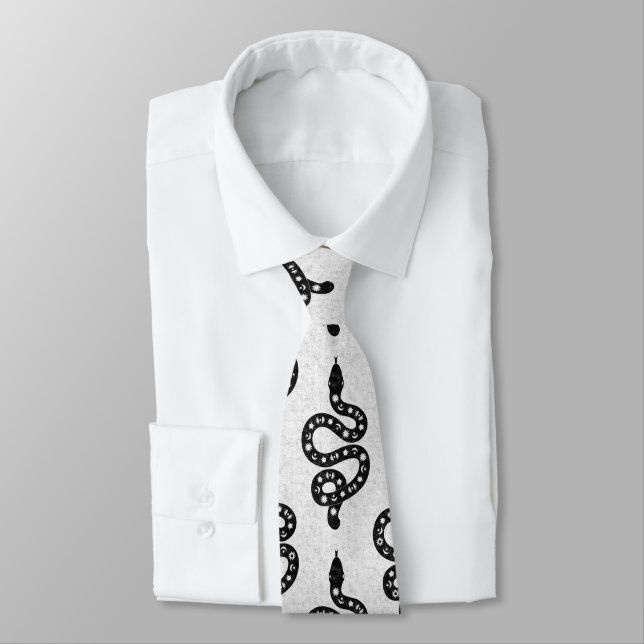 Corbata Arte popular texturizado grungy brujeril serpiente (Atado)