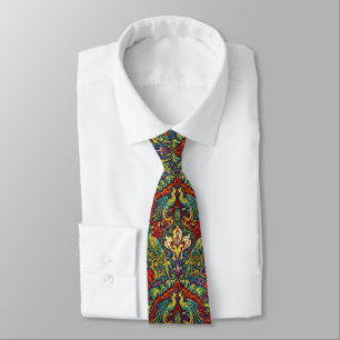 Corbata Arte Retro Art Nouveau Pavos y Aves por Walter Cra