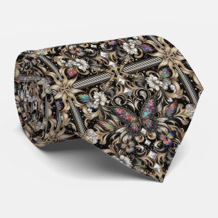 Corbata Arte Retro Deco Mariposa Arcoíris Nouveau