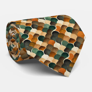 Corbata Arte Retro Geometría Art Déco en Dorado y Verde Cá