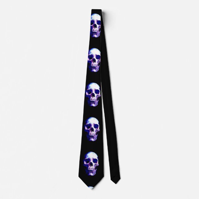 Corbata Arte Skull Blue & Black (Anverso)