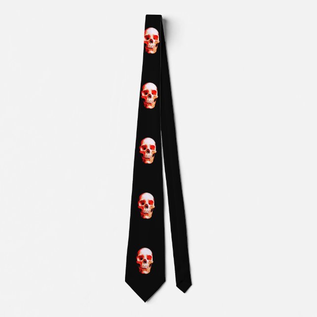 Corbata Arte Skull Red & Black (Anverso)