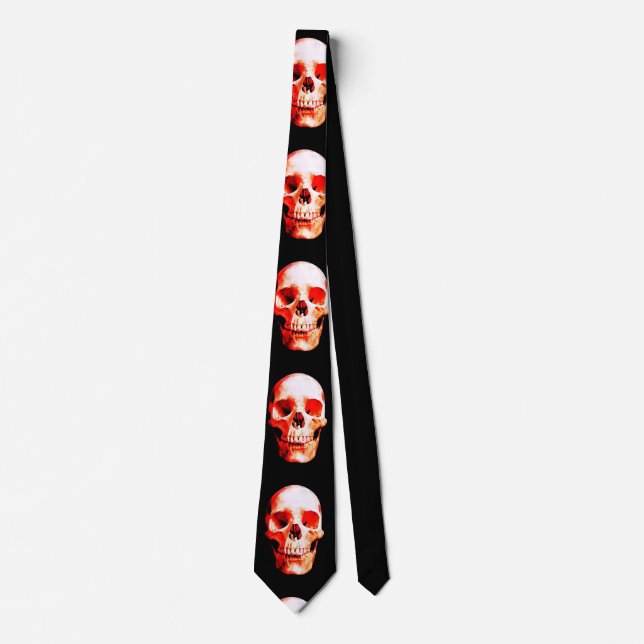 Corbata Arte Skull Red & Black (Anverso)