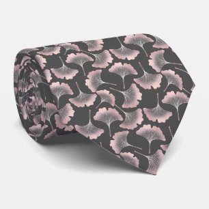 Corbata Arte sofisticado de línea rosa Ginkgo en lienzo os