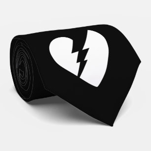 Corbata Arte vectorial en blanco y negro Corazón roto
