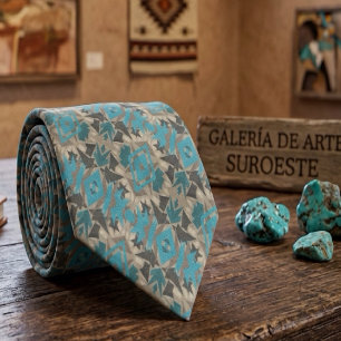 Corbata Arte y colores estampados del suroeste americano