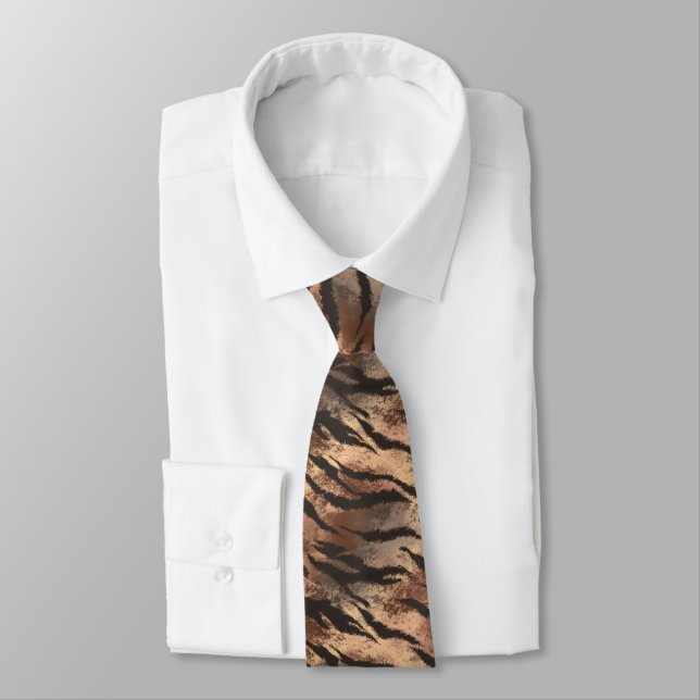 Corbata Artistic Groomsman Gift Tiger Print (Atado)