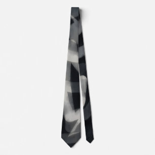 Corbata artística abstracta gris y negra