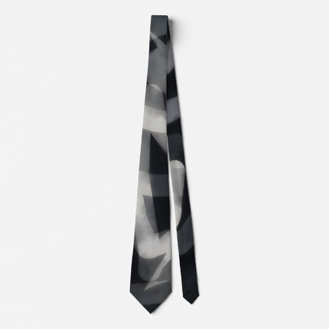 Corbata artística abstracta gris y negra (Anverso)