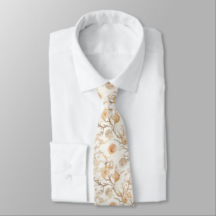 Corbata Artístico Coral Marino Concha Terracota Marfil