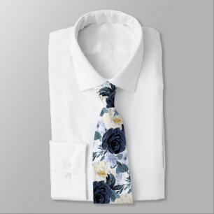 Corbata ArtsApp H2 Navy+Rosas Azules Polvorientas Boda