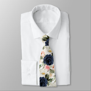 Corbata ArtsApp H2 Rosas Navy Blush Boda