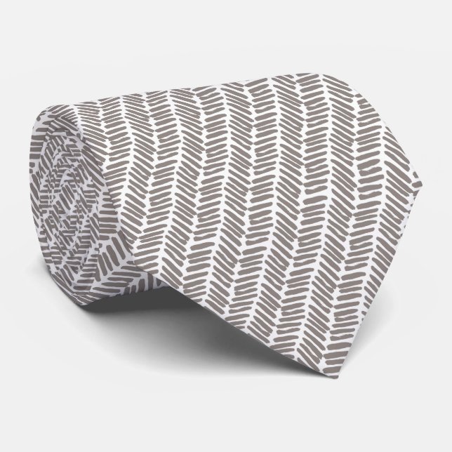 Corbata Artsy Elefante Gris Abstracto Chevron (Enrollado)