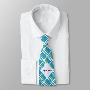 Corbata Aruba Bandera Arubana Tiled Negra Personalizada 